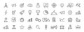 Set of 40 Start up web icons in line style. Creative, idea, target, innovation, business, marketing. Vector illustration Royalty Free Stock Photo