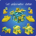 Set station underwater, submarine, motorcycle