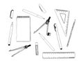 Set of stationary , hand draw element sketch vector.