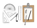 Set of stationary , hand draw element sketch vector.