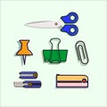 Set of stationary tools isolated on white vector design Royalty Free Stock Photo