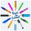 A set of stationery for schoolchildren, Back to school Royalty Free Stock Photo