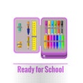 A set of stationery for schoolchildren Royalty Free Stock Photo