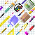 A set of stationery for schoolchildren Royalty Free Stock Photo