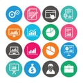 Set of Statistics, Accounting and Report icons.