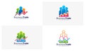 Set of Stats People logo design vector, Colorful Stats logo design template, Icon symbol