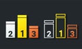 Set of status bar icon. Mobile phone system icons. Signal, wifi, and battery charge level. Royalty Free Stock Photo