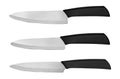 Set of steel kitchen knives, isolated on white background with clipping path. Chef knife Royalty Free Stock Photo