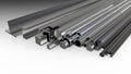 Set steel rolled products. Metal products. 3d rendering