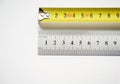 Set of Steel, Wood and Plastic Rulers Royalty Free Stock Photo