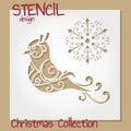 Set of Stencil design templates. Christmas collection.