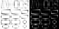 Set of stencil frames with splatter grunge effect, rectangular graffiti border with noisy texture Royalty Free Stock Photo