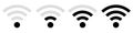 Represents the Wi-Fi connection status. Wireless Internet Connection Signal Icon Variations