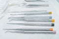 A set of sterile instruments for surgical dentistry