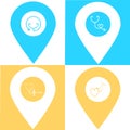 Set of stethoscope location map pin icon. Element of map point for mobile concept and web apps. Icon for website design and develo