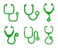 Set stethoscopes icons - vector