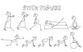 Set of stick figure pregnant women