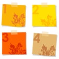 Set of stick notes papers, autumn design,