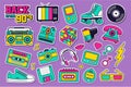 Set sticker Back to the 90s design collection