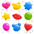 Set of sticker for birthday. Balloons for a party. Collection of vector elements Royalty Free Stock Photo