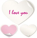 Set of sticker hearts