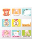 Set of stickers with baby milestones of first year