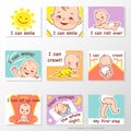 Set of stickers with baby milestones of first year