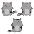 Set stickers cats emotions - surprise, shock, anxiety