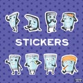 Set of stickers character smartphone