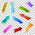 Set of stickers colored arrows Royalty Free Stock Photo