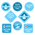 A set of stickers for culinary products not containing lactose