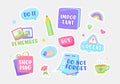 Set of Stickers Do not Forget, Important, Urgent and Buy. Shopping, Remember and Do It Notification Sticky Symbols