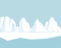 Set of stickers from glaciers. icebergs icons. cartoon ice vector illustration