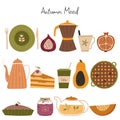 Set of stickers Hygge Autumn Mood.