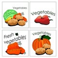 Set of stickers for sale of fresh vegetables