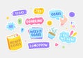 Set of Stickers Today, Deadline, Yes or No and To Do. This Weekend, Tomorrow, Month and Weekly Goals or This Weekend Royalty Free Stock Photo