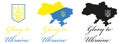 A set of stickers with Ukrainian symbols. I am a Ukrainian patriot. Vector illustration