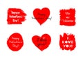 Set of stickers for Valentine`s Day. Declaration of love. Royalty Free Stock Photo