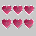 Set of stickers Valentine`s Day Royalty Free Stock Photo