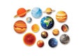 Set Stickers On White Background Solar System Sticker Featuring All The Planets In Our Solar System. Generative AI Royalty Free Stock Photo