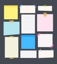 set of sticky note and torn paper sheets isolated background Royalty Free Stock Photo