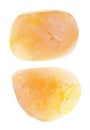 Set of stilbite gem stones cutout on white