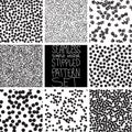 Set of 8 stipple pattern for design. Simple vector pattern set .