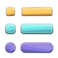 Set of stone game round and long buttons Royalty Free Stock Photo