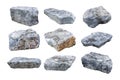 set of rocks.Isolated on White background Royalty Free Stock Photo