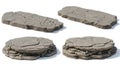 Set of stone slabs on transparent background Royalty Free Stock Photo