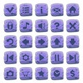 Set of stone square buttons Royalty Free Stock Photo