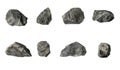 Set Stones isolated on white background Royalty Free Stock Photo