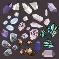 A set of stones for sleeping smoky and rose quartzite, selenite, labradorite, angelite, amethyst, moonstone in several
