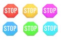 Set of Stop danger sign isolated Royalty Free Stock Photo